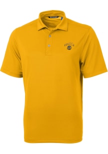 Cutter and Buck Seattle Mariners Mens Gold City Connect Virtue Eco Pique Short Sleeve Polo