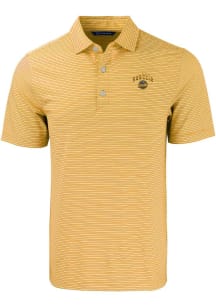 Cutter and Buck Seattle Mariners Mens Gold City Connect Forge Double Stripe Short Sleeve Polo