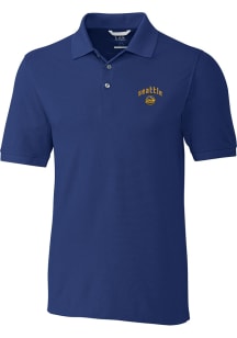 Cutter and Buck Seattle Mariners Mens Blue City Connect Advantage Short Sleeve Polo