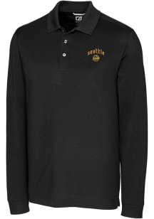 Cutter and Buck Seattle Mariners Mens Black City Connect Advantage Long Sleeve Polo Shirt