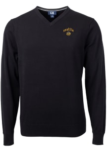 Cutter and Buck Seattle Mariners Mens Black City Connect Lakemont Long Sleeve Sweater