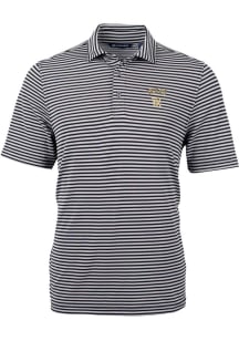 Cutter and Buck Texas Rangers Black City Connect Virtue Eco Pique Stripe Big and Tall Polo