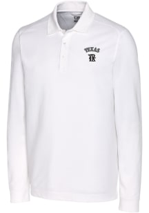 Cutter and Buck Texas Rangers White City Connect Advantage Pique Long Sleeve Big and Tall Polo