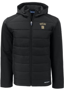 Cutter and Buck Texas Rangers Mens Black City Connect Evoke Hood Big and Tall Lined Jacket
