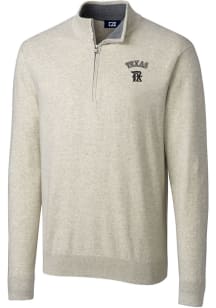 Cutter and Buck Texas Rangers Mens Oatmeal City Connect Lakemont Big and Tall 1/4 Zip Pullover