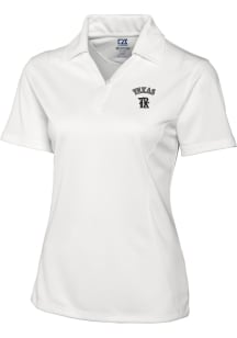 Cutter and Buck Texas Rangers Womens White City Connect Drytec Genre Short Sleeve Polo Shirt