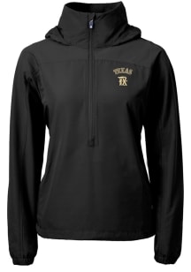 Cutter and Buck Texas Rangers Womens Black City Connect Charter Eco Long Sleeve Pullover