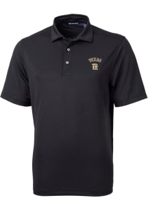 Cutter and Buck Texas Rangers Mens Black City Connect Virtue Eco Pique Short Sleeve Polo