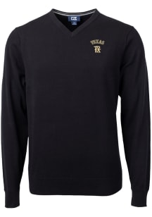 Cutter and Buck Texas Rangers Mens Black City Connect Lakemont Long Sleeve Sweater