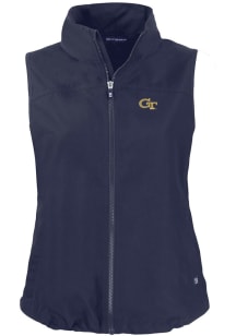 Cutter and Buck GA Tech Yellow Jackets Womens Navy Blue Charter Vest