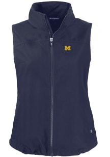 Cutter and Buck Michigan Wolverines Womens Navy Blue Charter Vest