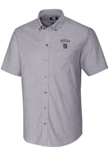 Cutter and Buck Texas Rangers Mens Charcoal City Connect Oxford Short Sleeve Dress Shirt