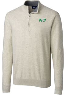 Cutter and Buck North Dakota Fighting Hawks Mens Oatmeal Lakemont Big and Tall 1/4 Zip Pullover