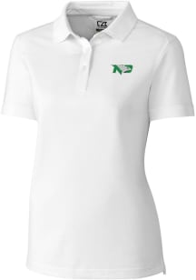 Cutter and Buck North Dakota Fighting Hawks Womens White Advantage Short Sleeve Polo Shirt