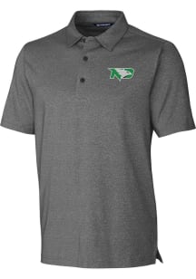 Cutter and Buck North Dakota Fighting Hawks Mens Charcoal Forge Short Sleeve Polo