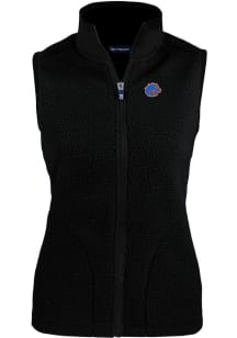 Cutter and Buck Boise State Broncos Womens Black Cascade Sherpa Vest