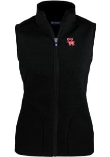 Cutter and Buck Houston Cougars Womens Black Cascade Sherpa Vest