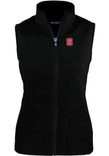 Cutter and Buck NC State Wolfpack Womens Black Cascade Sherpa Vest