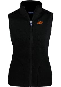 Cutter and Buck Oklahoma State Cowboys Womens Black Cascade Sherpa Vest