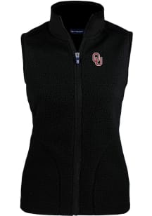 Cutter and Buck Oklahoma Sooners Womens Black Cascade Sherpa Vest