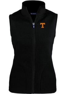 Cutter and Buck Tennessee Volunteers Womens Black Cascade Sherpa Vest