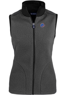 Cutter and Buck Boise State Broncos Womens Grey Cascade Sherpa Vest