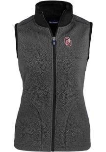 Cutter and Buck Oklahoma Sooners Womens Grey Cascade Sherpa Vest