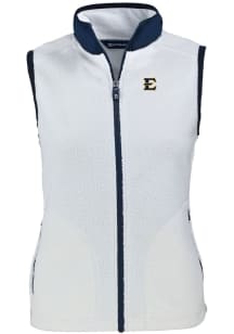 Cutter and Buck East Tennesse State Buccaneers Womens White Cascade Sherpa Vest