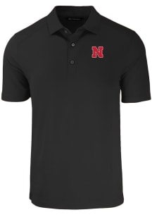 Cutter and Buck Nebraska Cornhuskers Mens Black Forge Big and Tall Polos Shirt