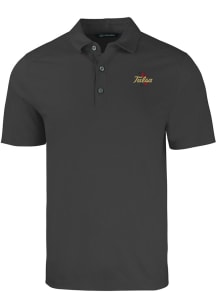 Cutter and Buck Tulsa Golden Hurricane Mens Black Forge Big and Tall Polos Shirt