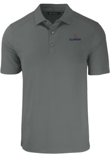 Cutter and Buck Illinois Fighting Illini Mens Grey Forge Big and Tall Polos Shirt