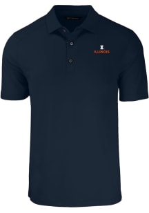 Cutter and Buck Illinois Fighting Illini Mens Navy Blue Forge Big and Tall Polos Shirt
