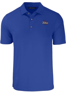Cutter and Buck Tulsa Golden Hurricane Mens Blue Forge Big and Tall Polos Shirt
