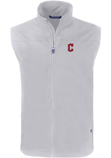 Cutter and Buck Cleveland Guardians Mens Grey C Logo Charter Sleeveless Jacket