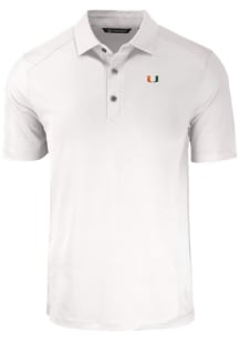Cutter and Buck Miami Hurricanes Big and Tall White Forge Big and Tall Golf Shirt