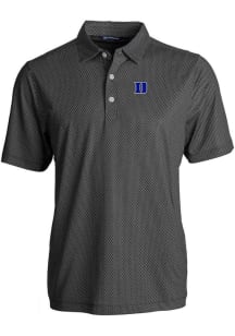 Cutter and Buck Duke Blue Devils Black Pike Symmetry Big and Tall Polo