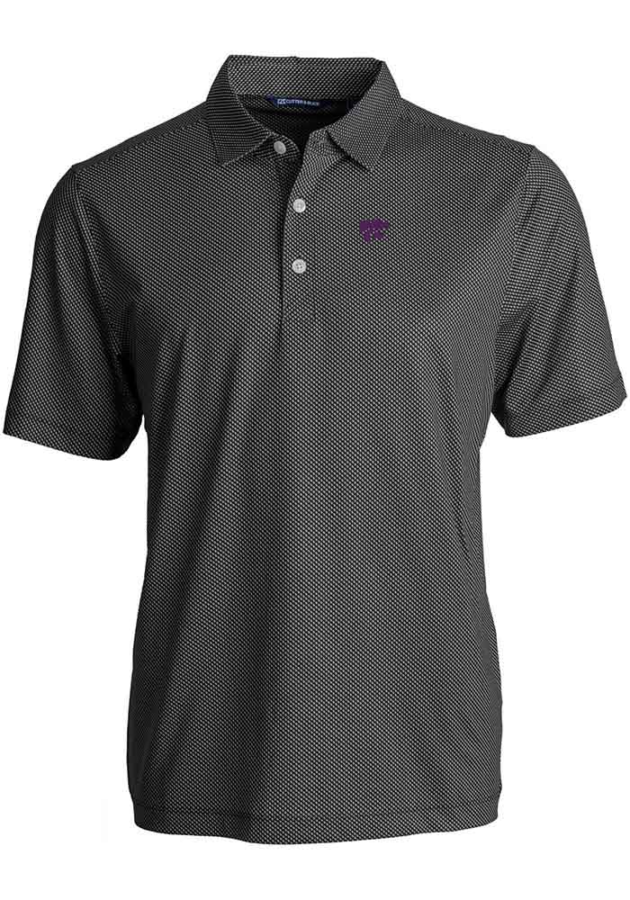 Cutter and Buck K-State Wildcats Mens Black Pike Symmetry Big and Tall Polos Shirt