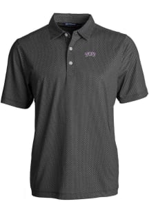 Cutter and Buck TCU Horned Frogs Mens Black Pike Symmetry Big and Tall Polos Shirt