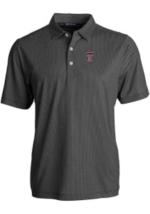 Cutter and Buck Texas Tech Red Raiders Black Pike Symmetry Big and Tall Polo