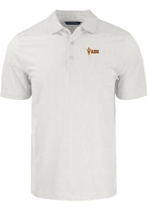 Cutter and Buck Arizona State Sun Devils Mens White Pike Symmetry Big and Tall Polos Shirt