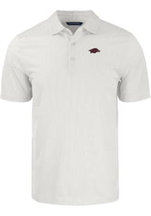 Cutter and Buck Arkansas Razorbacks White Pike Symmetry Big and Tall Polo