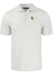 Cutter and Buck Baylor Bears Mens White Pike Symmetry Big and Tall Polos Shirt
