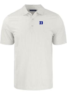 Cutter and Buck Duke Blue Devils White Pike Symmetry Big and Tall Polo