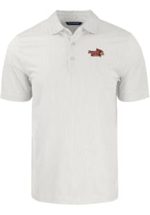 Cutter and Buck Illinois State Redbirds Mens White Pike Symmetry Big and Tall Polos Shirt