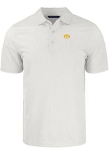 Cutter and Buck Iowa Hawkeyes Mens White Pike Symmetry Big and Tall Polos Shirt