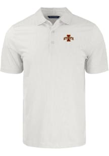 Cutter and Buck Iowa State Cyclones Mens White Pike Symmetry Big and Tall Polos Shirt