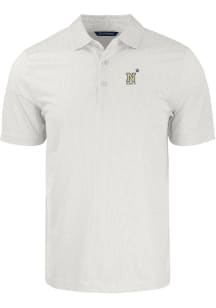 Cutter and Buck Navy Midshipmen Mens White Pike Symmetry Big and Tall Polos Shirt