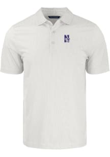 Cutter and Buck Northwestern Wildcats Mens White Pike Symmetry Big and Tall Polos Shirt