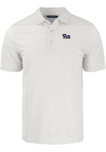 Cutter and Buck Pitt Panthers Mens White Pike Symmetry Big and Tall Polos Shirt