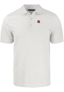 Cutter and Buck Rutgers Scarlet Knights Mens White Pike Symmetry Big and Tall Polos Shirt